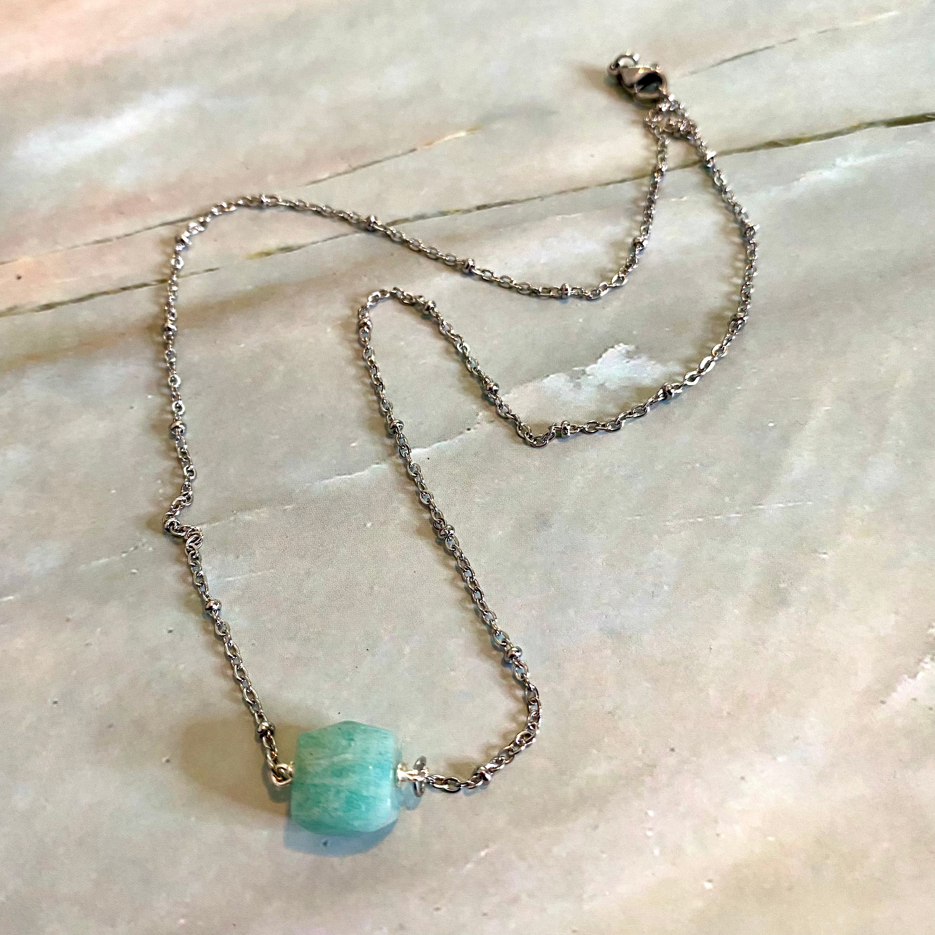 Amazonite Drop Necklace